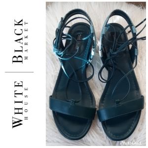 LIQUIDATION! WHBM TEAL SANDALS SZ: 6.5